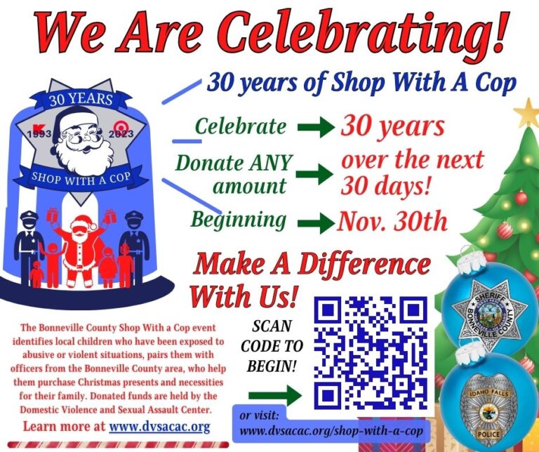 Celebrate 30yrs of Shop With A Cop in Bonneville County